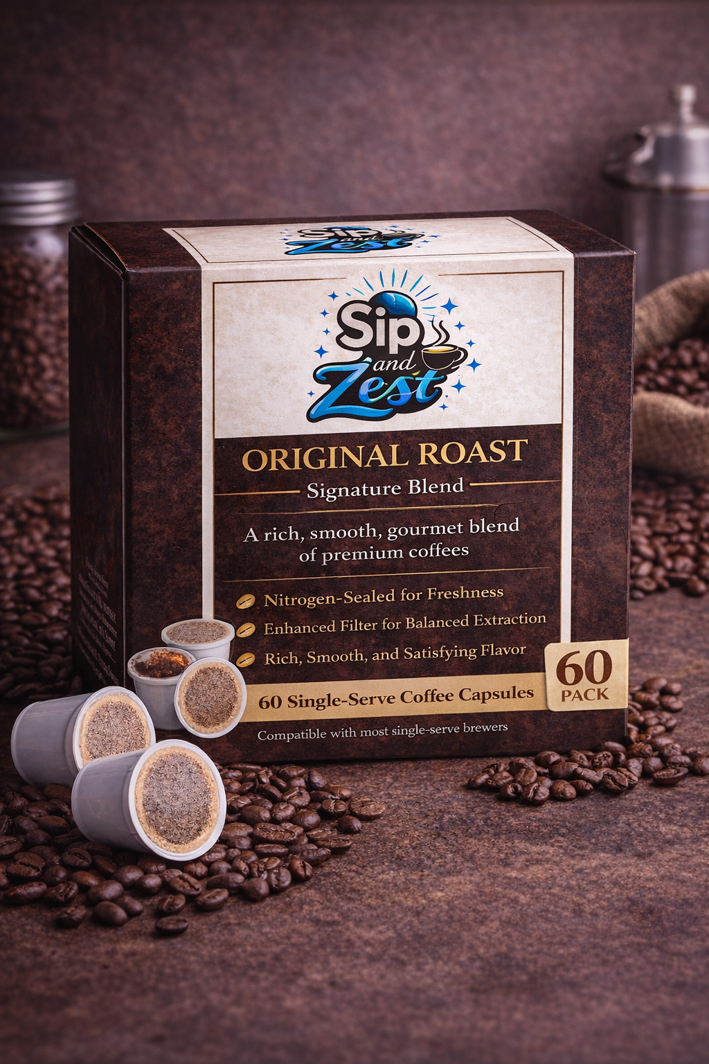 60 Pack Single Serve Coffee Capsules