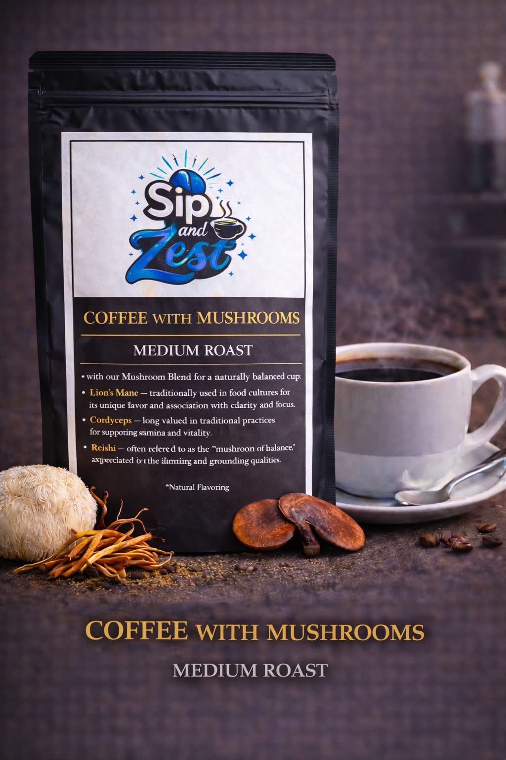 Coffee with Mushrooms Medium Roast